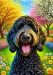 Goldendoodle Black - Best of Breed DCR Spring II    Outdoor House and Garden Flag