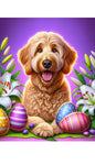 Goldendoodle Blonde - Best of Breed DCR Easter Holiday    Outdoor House and Garden Flag