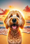 Goldendoodle Blonde - Best of Breed DCR Summer Sunset Outdoor House and Garden Flag