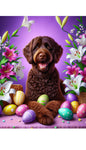 Goldendoodle Chocolate - Best of Breed DCR Easter Holiday    Outdoor House and Garden Flag