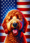 Goldendoodle Red - Best of Breed DCR Patriotic III   Outdoor House and Garden Flag