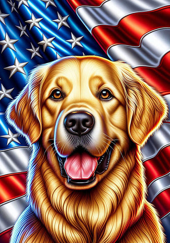 Golden Retriever - Best of Breed DCR Patriotic III   Outdoor House and Garden Flag