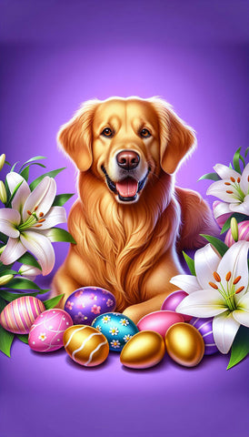 Golden Retriever - Best of Breed DCR Easter Holiday    Outdoor House and Garden Flag