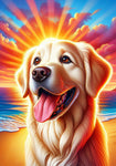 Golden Retriever Blonde - Best of Breed DCR Summer Sunset Outdoor House and Garden Flag