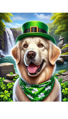 Golden Retriever Blonde - Best of Breed DCR Saint Patricks Day Day Outdoor House and Garden Flag