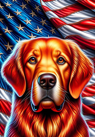 Golden Retriever Red - Best of Breed DCR Patriotic III   Outdoor House and Garden Flag