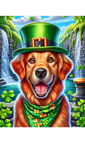 Golden Retriever Red - Best of Breed DCR Saint Patricks Day Day Outdoor House and Garden Flag