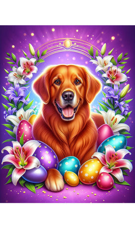 Golden Retriever Red - Best of Breed DCR Easter Holiday    Outdoor House and Garden Flag