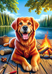 Golden Retriever Red - Best of Breed DCR Summer Camping   Outdoor House and Garden Flag