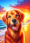 Golden Retriever Red - Best of Breed DCR Summer Sunset Outdoor House and Garden Flag