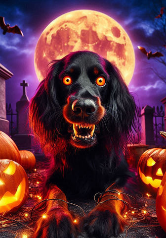 Gordon Setter - Best of Breed DCR Halloween Outdoor House and Garden Flag