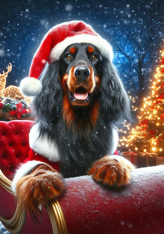 Gordon Setter - Best of Breed DCR Christmas Outdoor House and Garden Flag