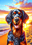 Gordon Setter - Best of Breed DCR Summer Sunset Outdoor House and Garden Flag