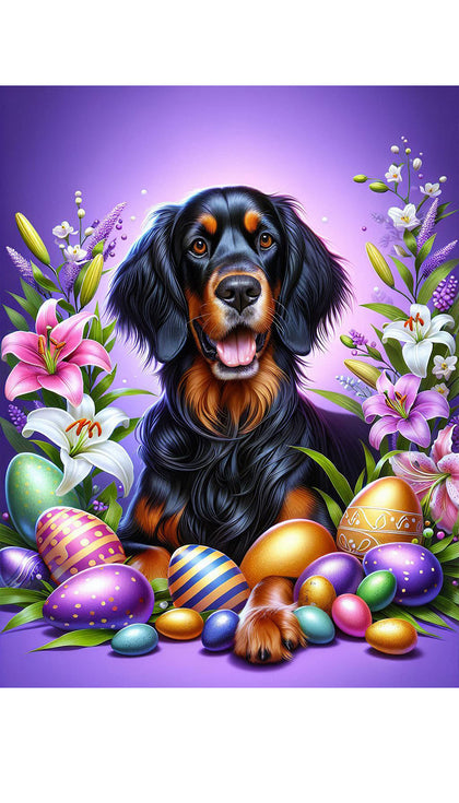 Gordon Setter - Best of Breed DCR Easter Holiday    Outdoor House and Garden Flag