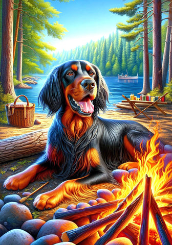 Gordon Setter - Best of Breed DCR Summer Camping   Outdoor House and Garden Flag