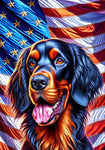 Gordon Setter - Best of Breed DCR Patriotic III   Outdoor House and Garden Flag