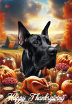 Great Dane Black Cropped - Best of Breed  Thanksgiving Outdoor House and Garden Flag