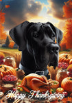 Great Dane Black Uncropped - Best of Breed  Thanksgiving Outdoor House and Garden Flag