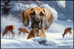 Great Dane Fawn Uncropped - Best of Breed Winter Wonderland Floor Mat Tufted Loop 18" x 27"