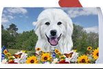 Great Pyrenees - Best of Breed Summer Flowers Mailbox Cover Hi-Grade Vinyl 6" x 19"