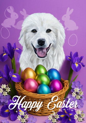 Bandiera Da Giardino Great Pyrenees - Doppia Faccia 28x38 Cm - Poliestere Resistente Alle Intemperie - Multicolore - Grandi Dimensioni