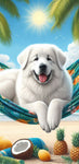 Great Pyrenees  - Best of Breed DCR 100% Poly Velour Micro Fiber Beach Towel Quick Dry 30" x 60"