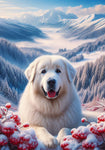 Great Pyrenees - Best of Breed DCR Winter Berries Outdoor House and Garden Flag