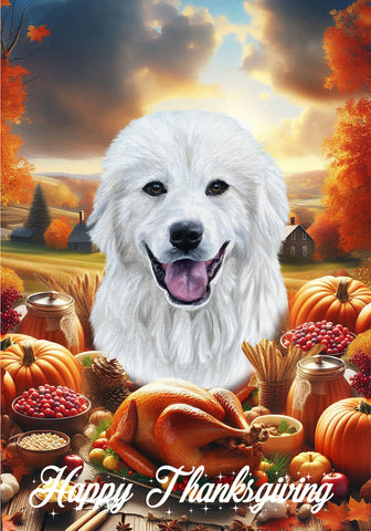 Great Pyrenees - Best of Breed  Thanksgiving Outdoor House and Garden Flag