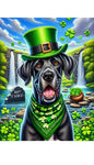 Great Dane Black Uncropped - Best of Breed DCR Saint Patricks Day Day Outdoor House and Garden Flag