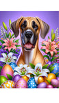 Great Dane Fawn Uncropped - Best of Breed DCR Easter Holiday    Outdoor House and Garden Flag