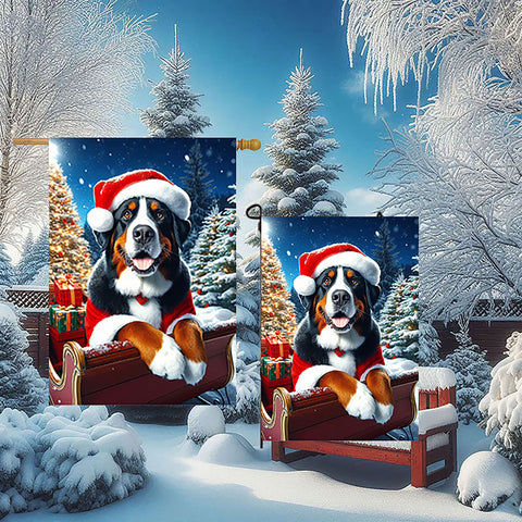 Greater Swiss Mountain Dog - Best of Breed DCR Christmas Outdoor House and Garden Flag