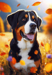 Greater Swiss Mountain Dog - Best of Breed DCR Falling Leaves Outdoor Flag