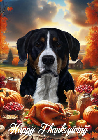 Greater Swiss Mountain Dog - Best of Breed  Thanksgiving Outdoor House and Garden Flag