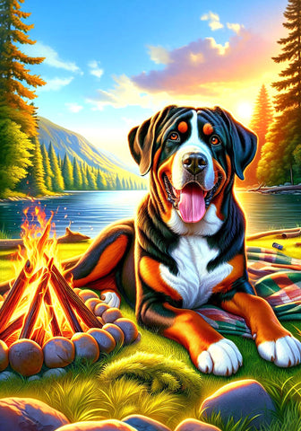 Greater Swiss Mountain Dog - Best of Breed DCR Summer Camping   Outdoor House and Garden Flag