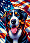 Greater Swiss Mountain Dog - Best of Breed DCR Patriotic III   Outdoor House and Garden Flag