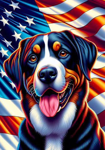 Greater Swiss Mountain Dog - Best of Breed DCR Patriotic III   Outdoor House and Garden Flag