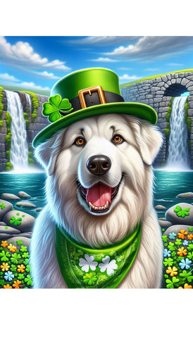 Great Pyrenees - Best of Breed DCR Saint Patricks Day Day Outdoor House and Garden Flag