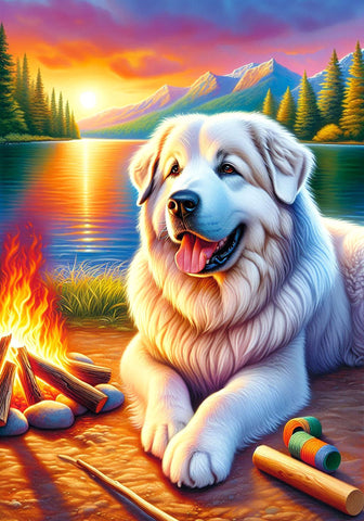 Great Pyrenees - Best of Breed DCR Summer Camping   Outdoor House and Garden Flag