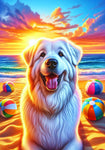 Great Pyrenees - Best of Breed DCR Summer Sunset Outdoor House and Garden Flag
