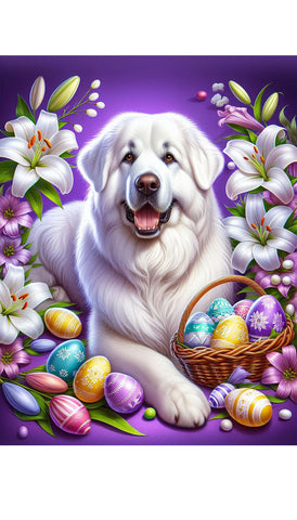 Great Pyrenees - Best of Breed DCR Easter Holiday    Outdoor House and Garden Flag