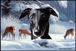 Greyhound Black -  Best of Breed Winter Wonderland Floor Mat Tufted Loop 18" x 27"