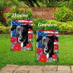 Greyhound Black -  Best of Breed  Patriotic I All-American Outdoor House and Garden Flag