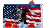 Greyhound Black -  Best of Breed Patriotic Mailbox Cover Hi-Grade Vinyl 6" x 19"