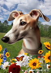 Greyhound Fawn - Best of Breed  Summer Fields Outdoor House and Garden Flag