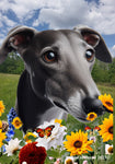 Greyhound Grey - Best of Breed  Summer Fields Outdoor House and Garden Flag