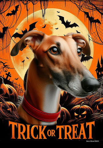 Greyhound Red - Best of Breed  Halloween Outdoor House and Garden Flag