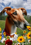 Greyhound Red - Best of Breed  Summer Fields Outdoor House and Garden Flag