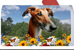 Greyhound Red - Best of Breed Summer Flowers Mailbox Cover Hi-Grade Vinyl 6" x 19"