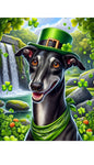 Greyhound Black - Best of Breed DCR Saint Patricks Day Day Outdoor House and Garden Flag