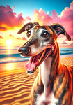 Greyhound Brindle - Best of Breed DCR Summer Sunset Outdoor House and Garden Flag